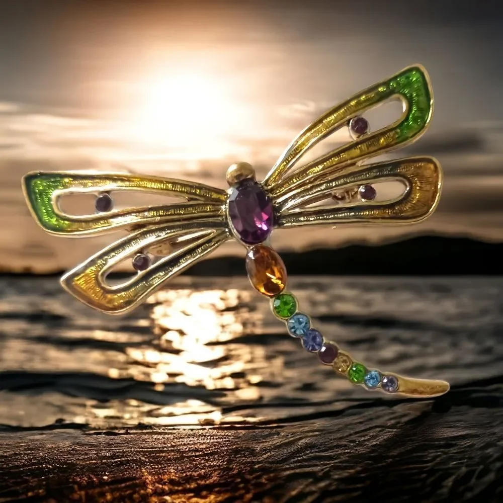 Monet dragonfly brooch
